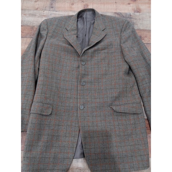 Ermenegildo Zegna Italy Neiman Marcus 54RWool Blazer Suit Jacket Brown 2359
